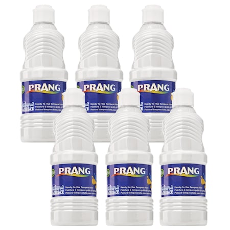 Prang Washable Tempera Paint, White, 16 oz, 6PK 10707